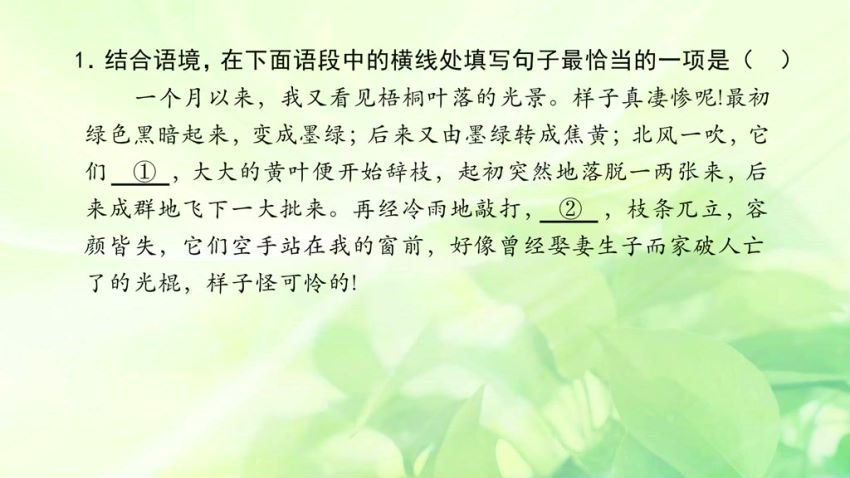 沪江网校初三语文（上）综合培优，百度网盘分享