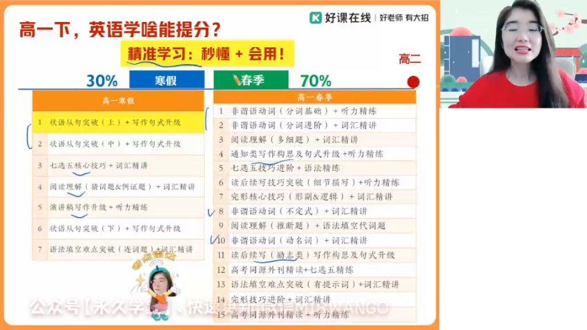2024高一英语古蓉蓉寒假班A+，百度网盘分享