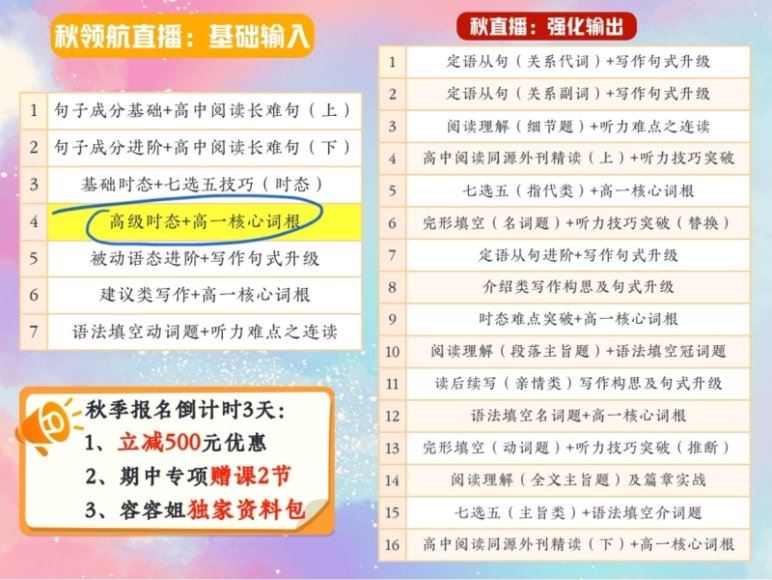 2024高一英语古蓉蓉暑假班(A班)，百度网盘分享