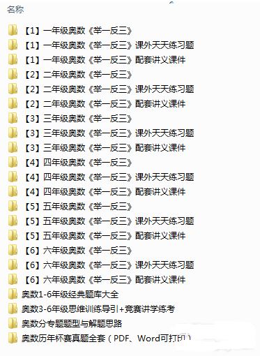 [百度云网盘]小学奥数《举一反三》1~6年级全套